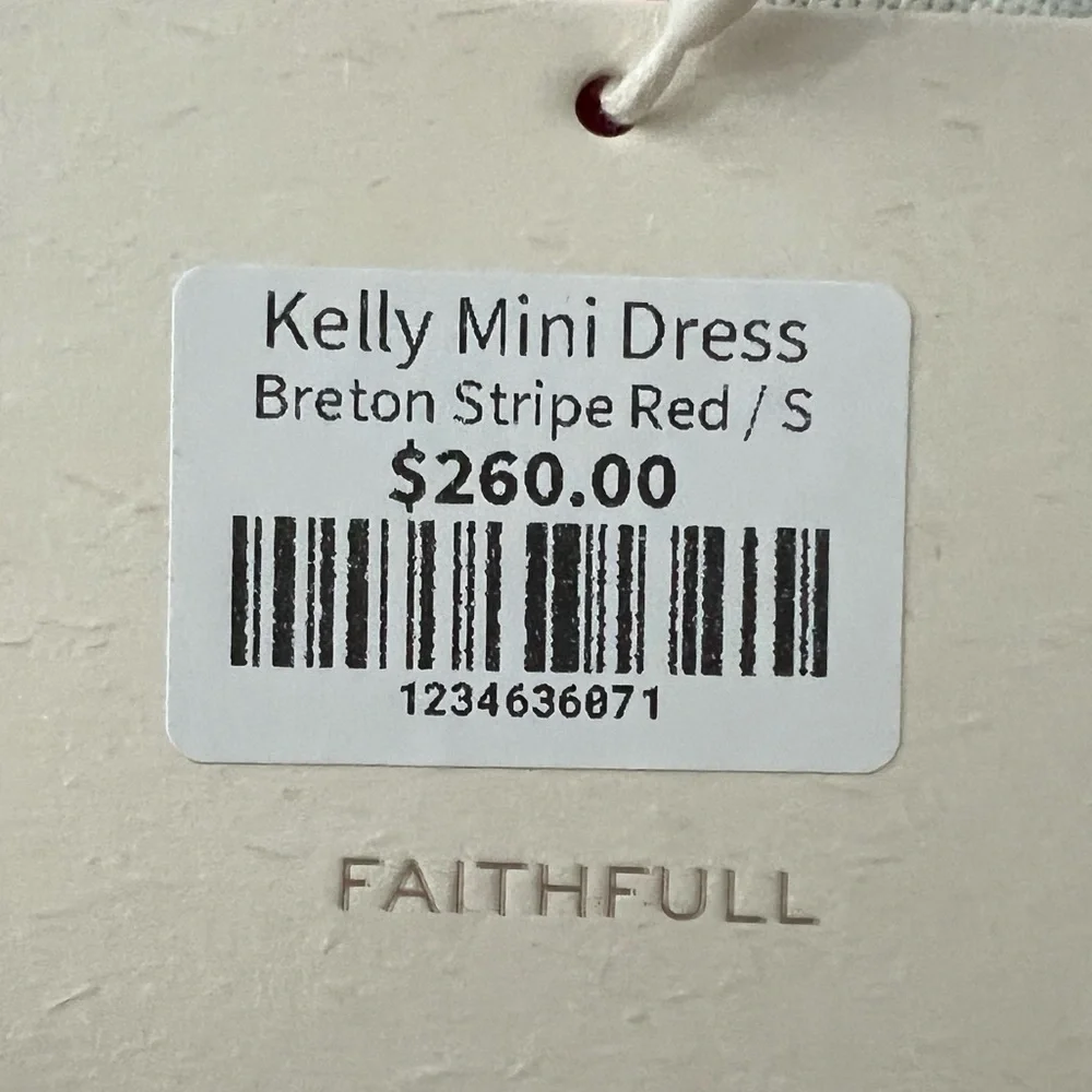 NWT Faithfull The Brand Red Breton Stripe Kelly Mini Dress, Size 4 (Small) - Picture 13 of 15